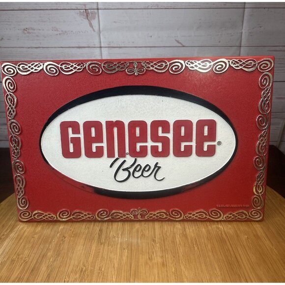 Vintage Genesee Beer Plastic Sign 15 X 10" P-221 G.B.Co. Rochester, N.Y. Red - Picture 2 of 8